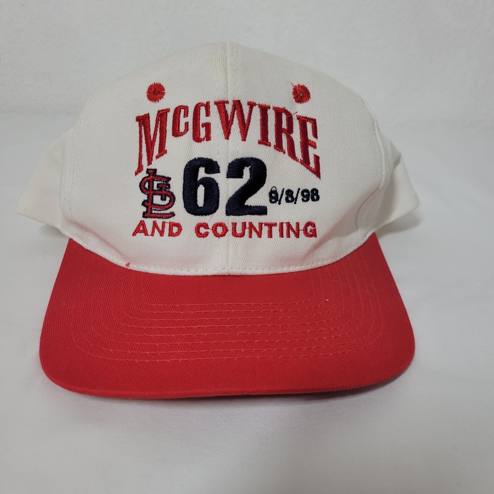 Vtg Mark Mcgwire 62 And Counting Home Run Record‎ Hat Trucker Cap Adult Snapback
